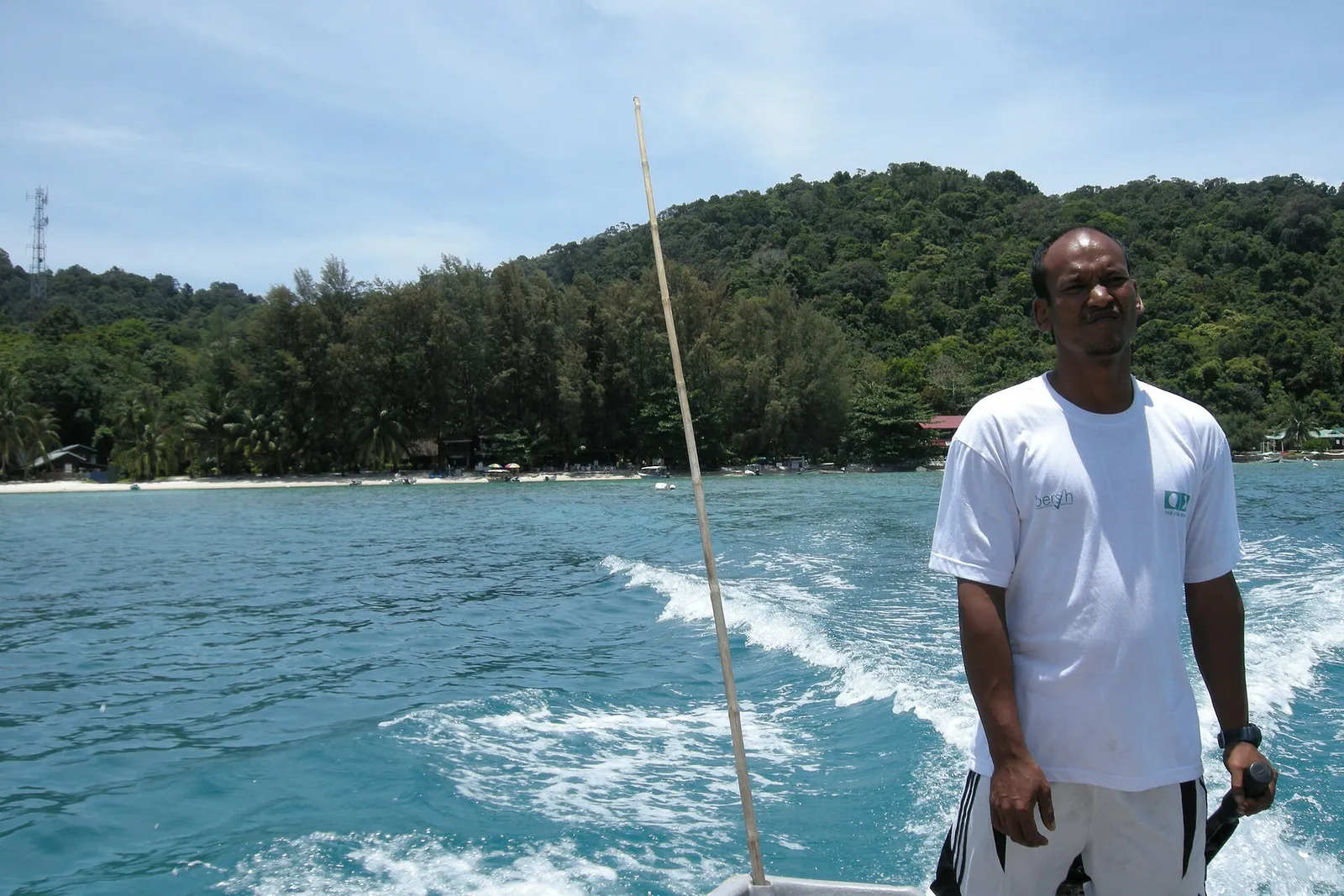Boatman. Moving between islands. Pulau Perhentian Besar Island, Malaysia.